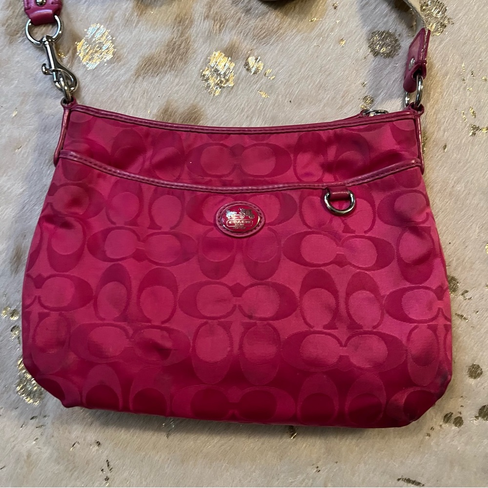 Coach Pink Nylon Crossbody Bag - Picture 2 of 9